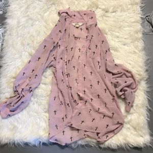 Pink cross blouse
